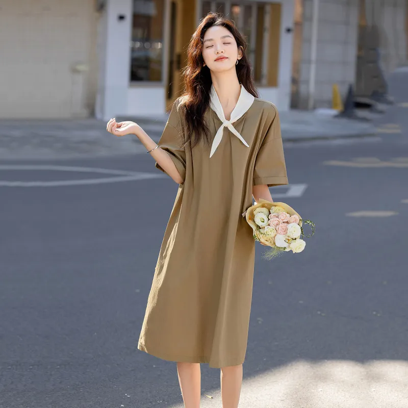 【dme】 Short Sleeved Dress Women's-4
