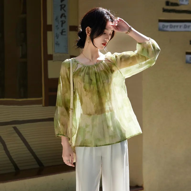 【dme】 Shirt Women's Apple Green-4