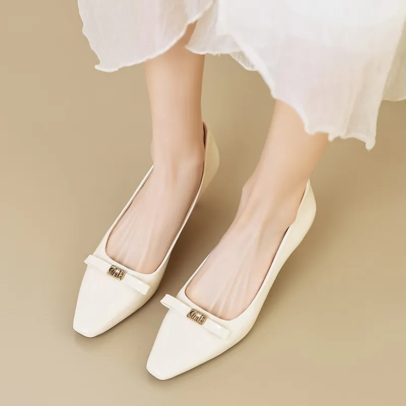 【dme】 Flared Heel High Heels 5.5cm Women's Ecru-4