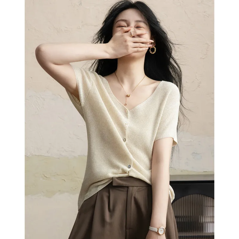 【dme】 Summer Knitwear Women's Linen-4