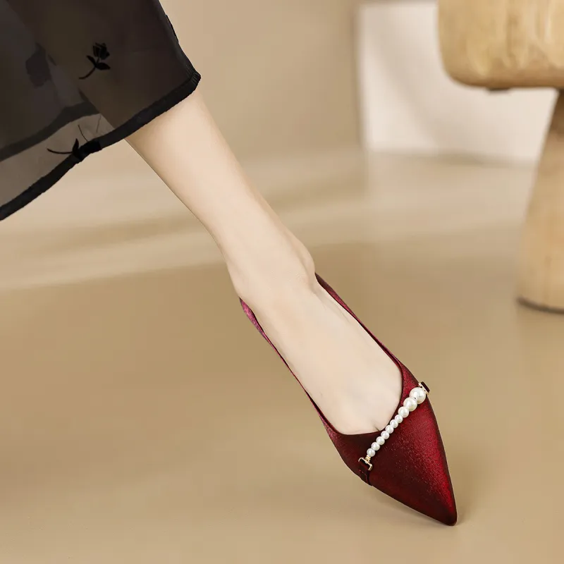【dme】 Casual Single Shoes 2.5cm Women's Burgundy-2