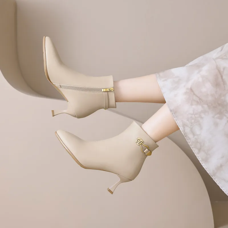 【dme】 Ankle Boots Women's Milk Coffee-5