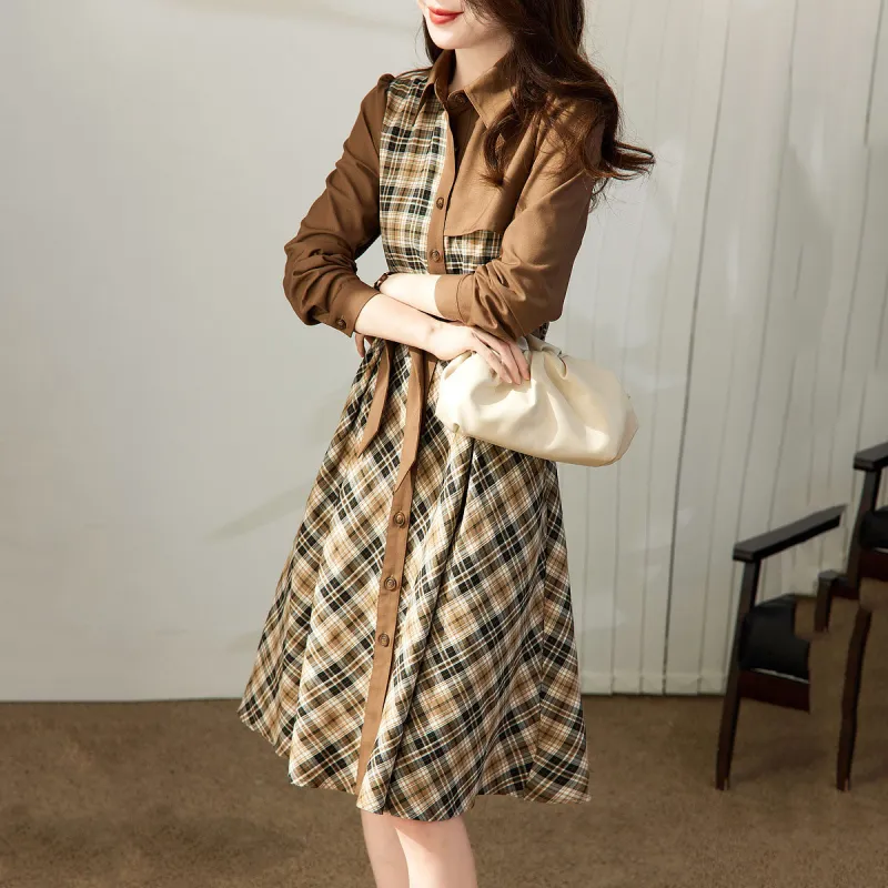 Dme Long Sleeved Dresses Women's Khaki-1