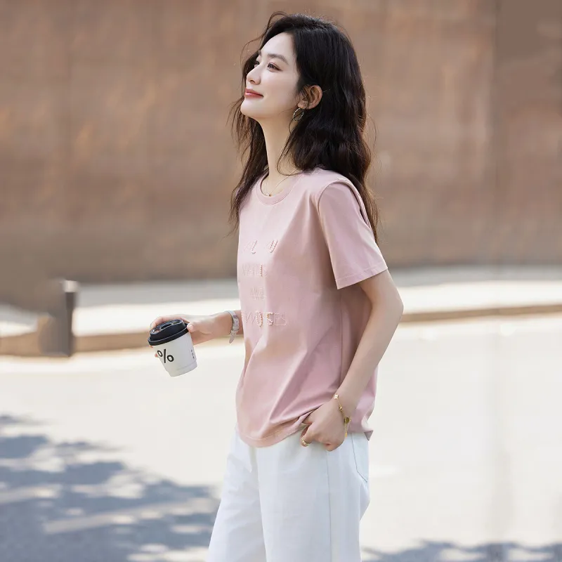 【dme】 T Shirt Women's Leather Pink-2