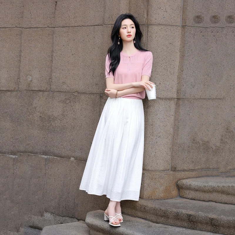【dme】 Knitwear Women's Leather Pink-1