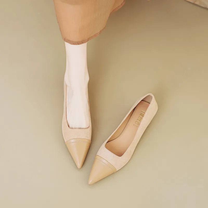 【dme】 Spool Heel High Heels Women's Beige-1
