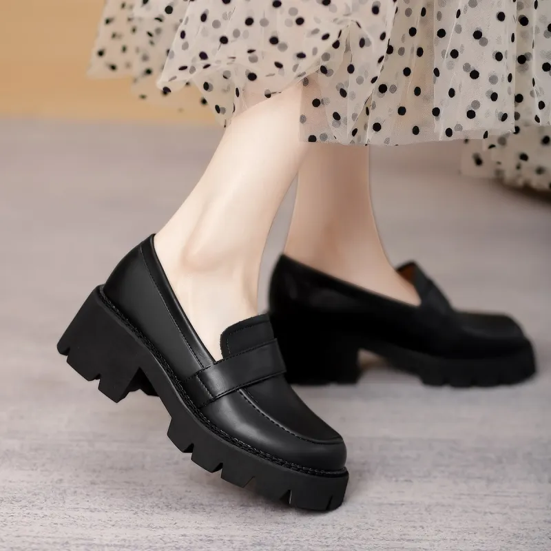 【dme】 Loafers 5.5cm Women's Black-2