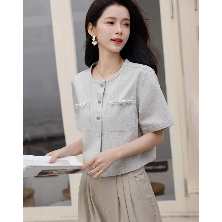 【dme】 Denim Jacket Women's Brick Gray-3
