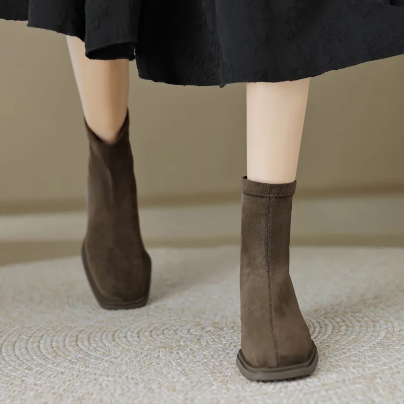 【dme】 Ankle Boots 3.8cm Women's Army Green-4