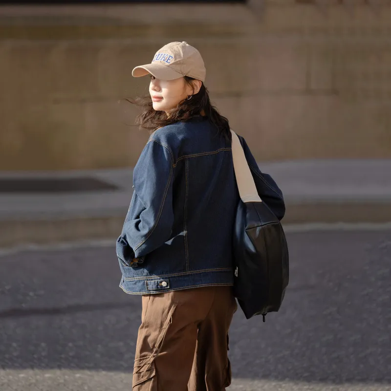 【dme】 Denim Jacket Women's Dark Denim Blue-4