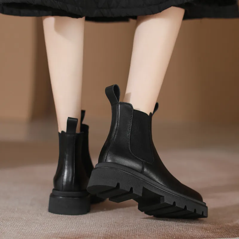 【dme】 Short Chelsea Boots 5cm Women's Black-4