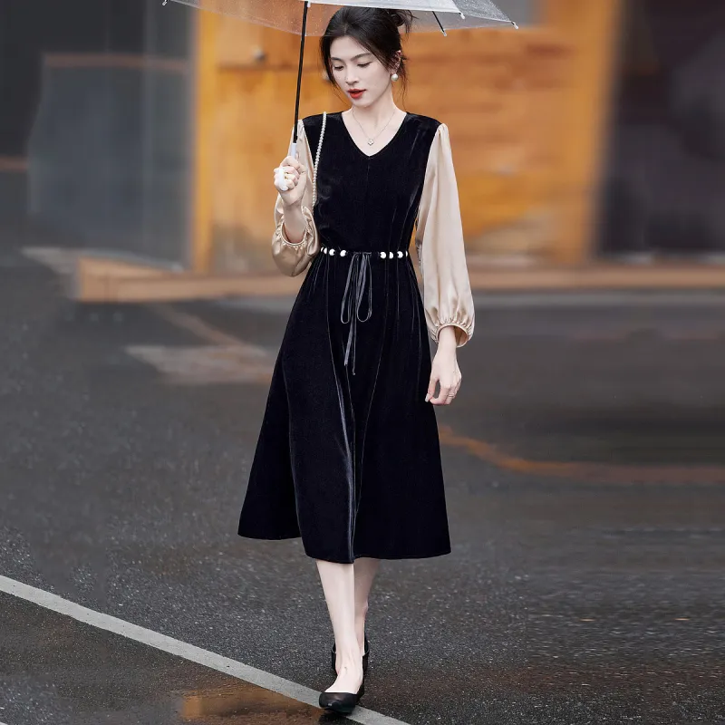 【dme】 Long-Sleeved Dresses Women's Black-2