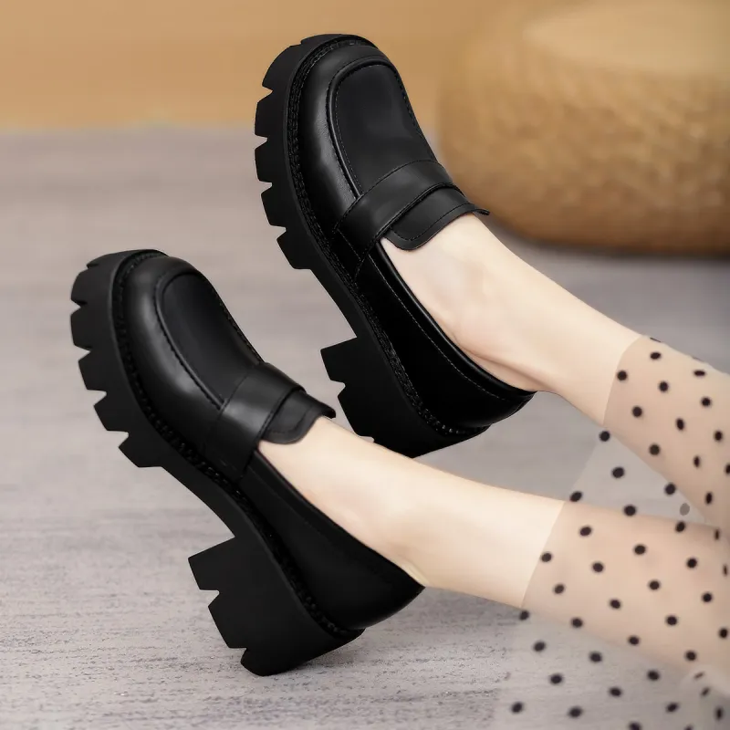【dme】 Loafers 5.5cm Women's Black-3