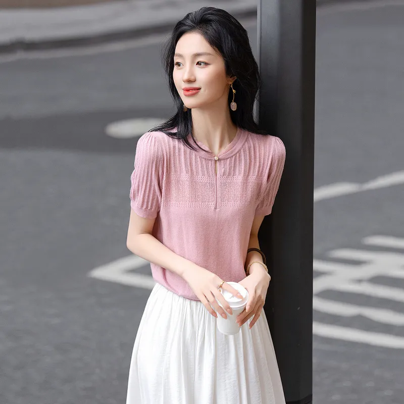 【dme】 Knitwear Women's Leather Pink-3