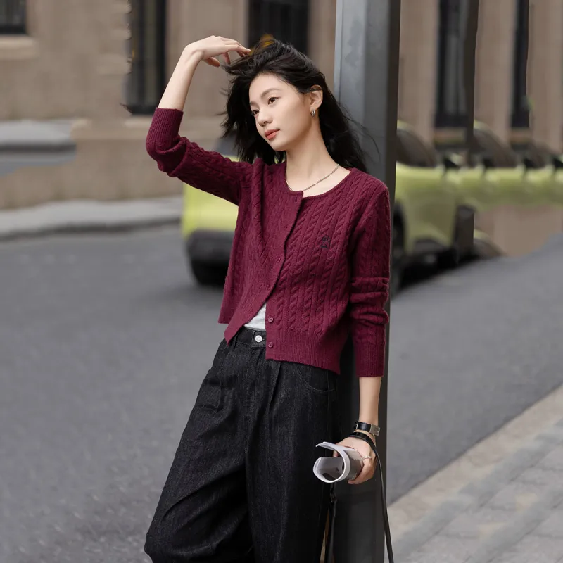 【dme】 Knitwear Women's Burgundy-4