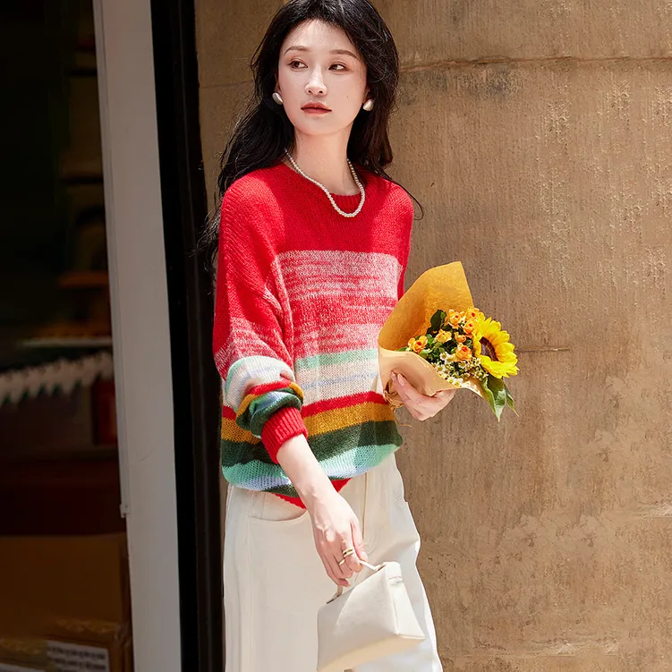 【dme】 Sweater Women's Garnet Red-2