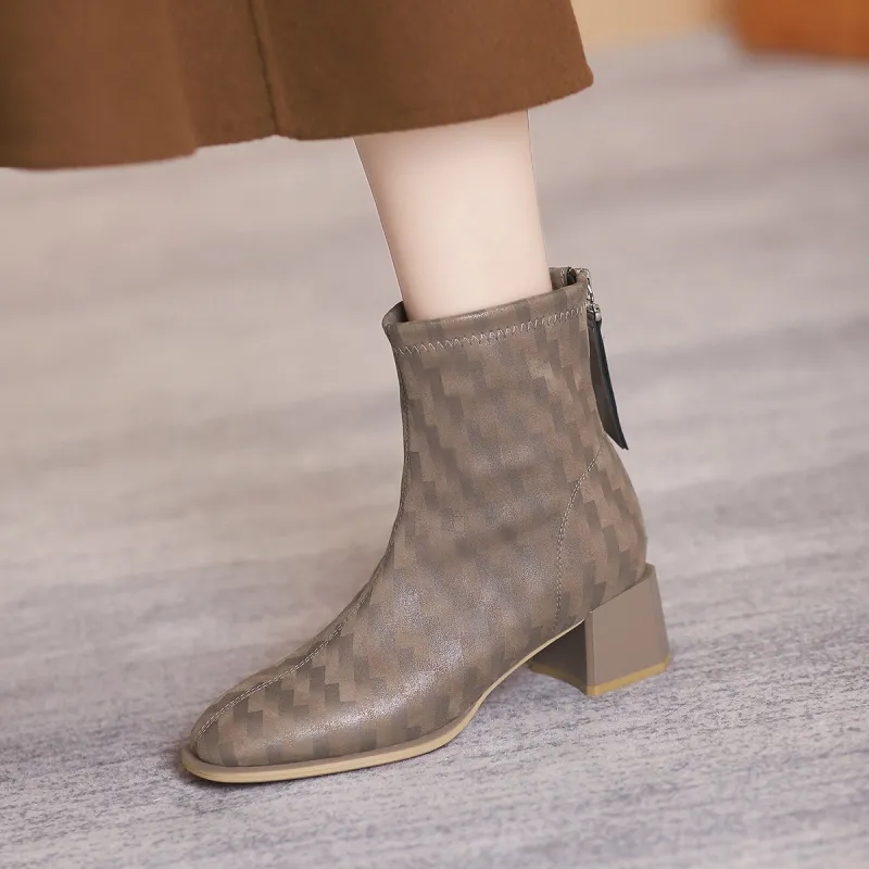 Dme Ankle Boots 4.8cm Women's Brown-4