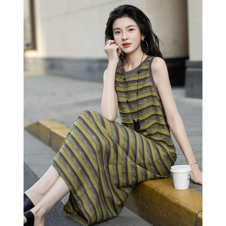 Dme Sleeveless Dresses Women's Army Green-3