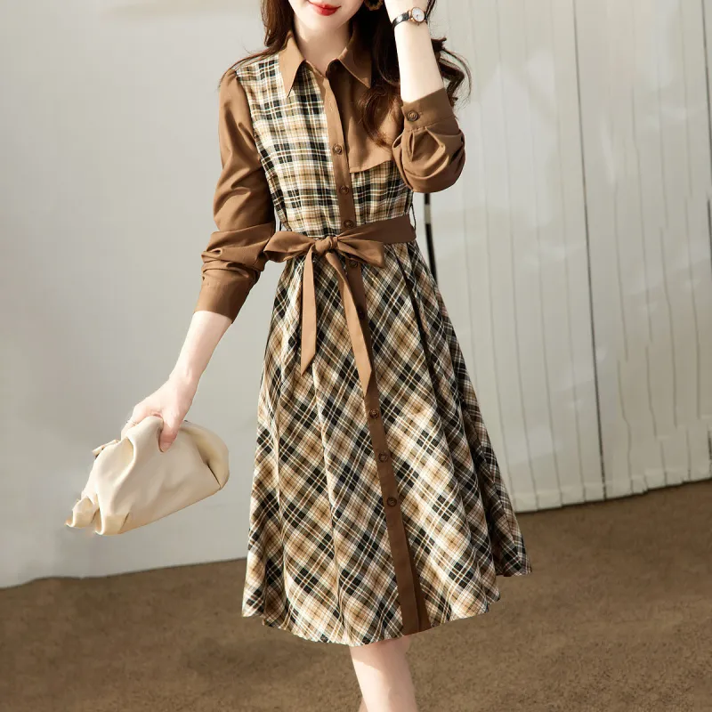 Dme Long Sleeved Dresses Women's Khaki-2