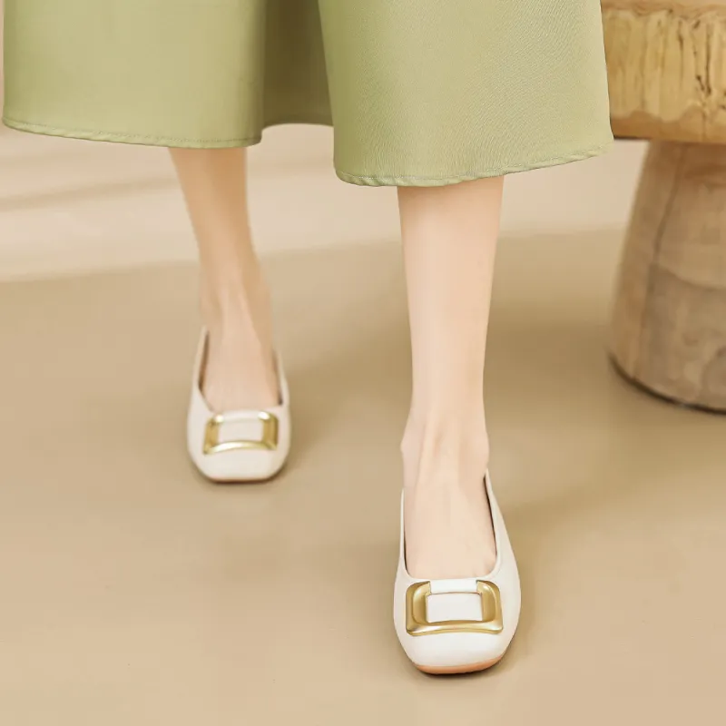 【dme】 Casual Single Shoes 2.5cm Women's Ecru-1