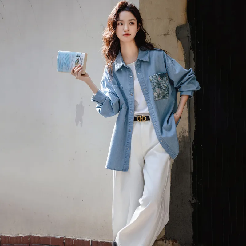 【dme】 Denim Jacket Women's Light Denim Blue-2