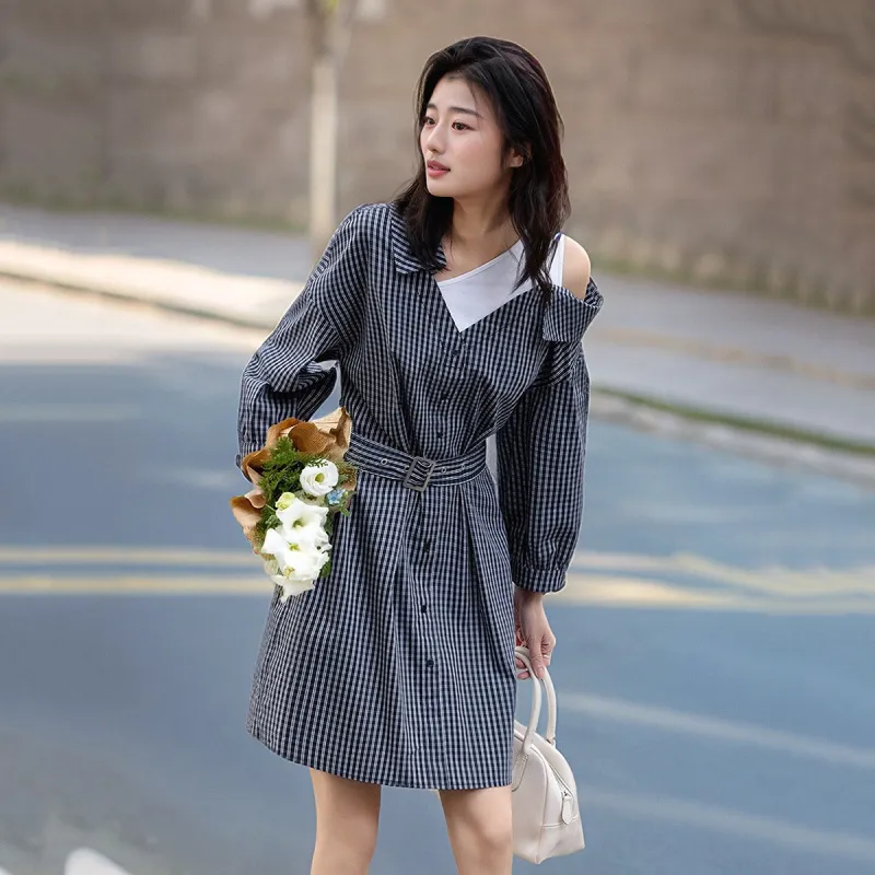 【dme】 Long-Sleeved Dresses Women's Navy Blue-3