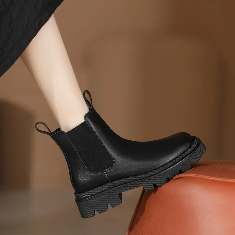 【dme】 Short Chelsea Boots 5cm Women's Black-3