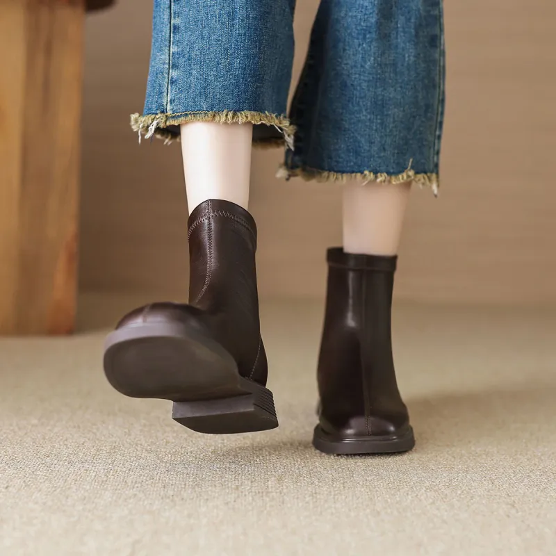 【dme】 Ankle Boots Women's Brown Red-3