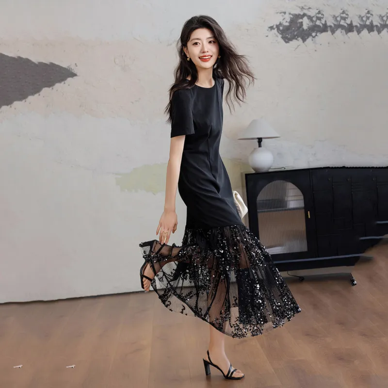 【dme】 Short Sleeved Dress Women's-1