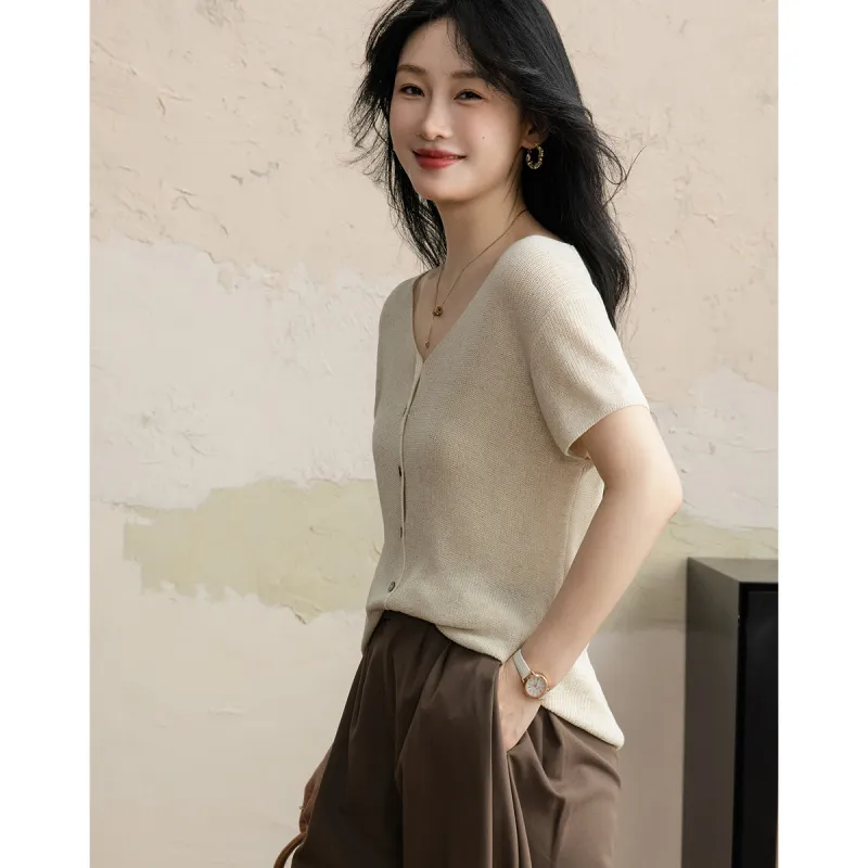 【dme】 Summer Knitwear Women's Linen-5