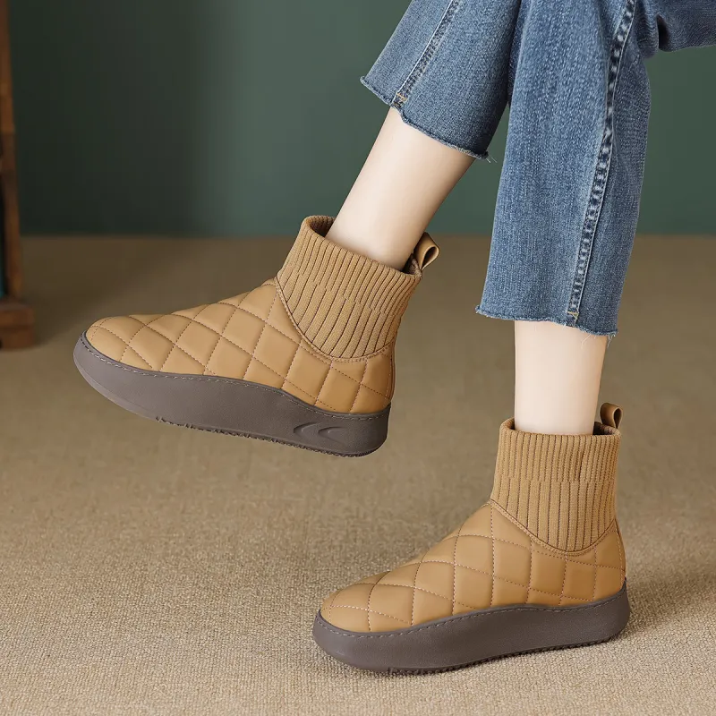 【dme】 Ankle Boots 4cm Women's Khaki-4