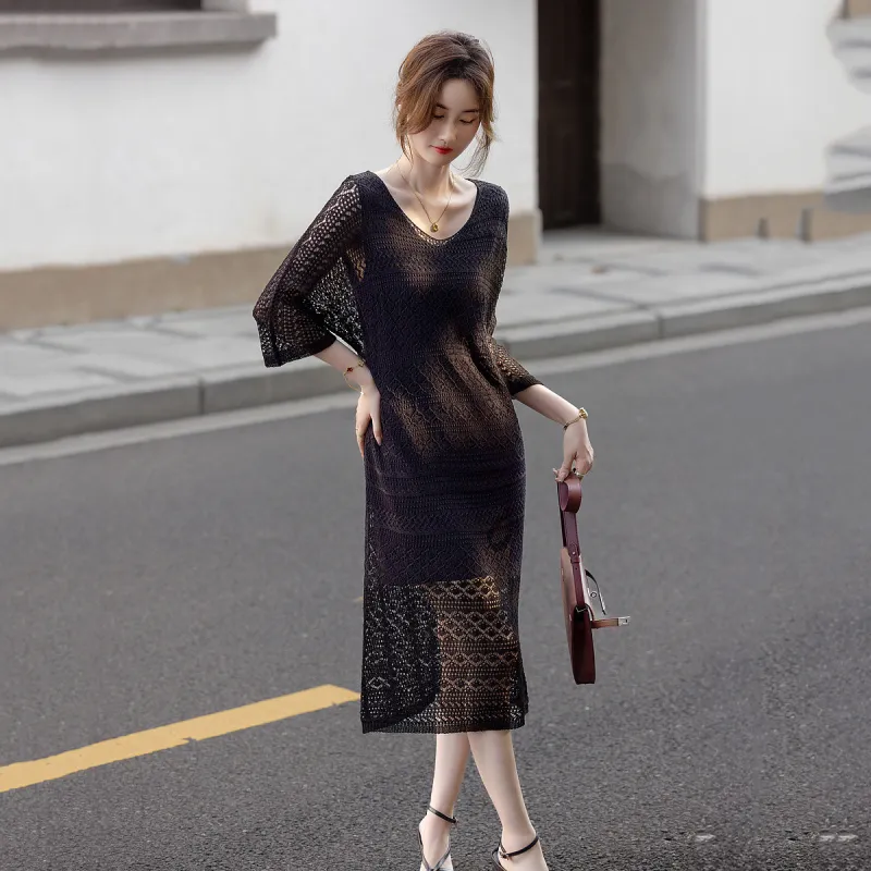【dme】 Long-Sleeved Dresses Women's Black-1