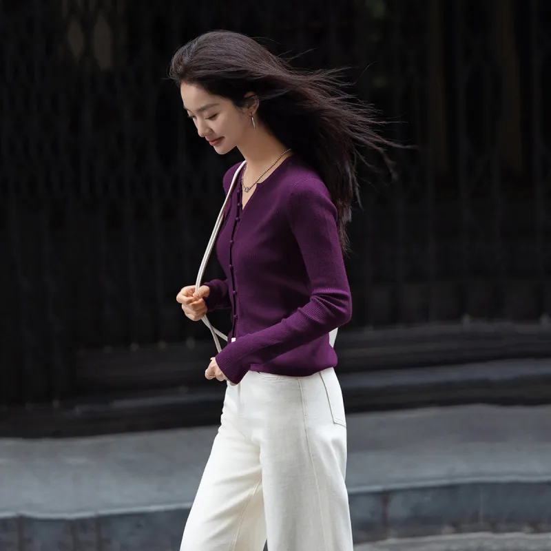 【dme】 Knitwear Women's Dark Purple-1