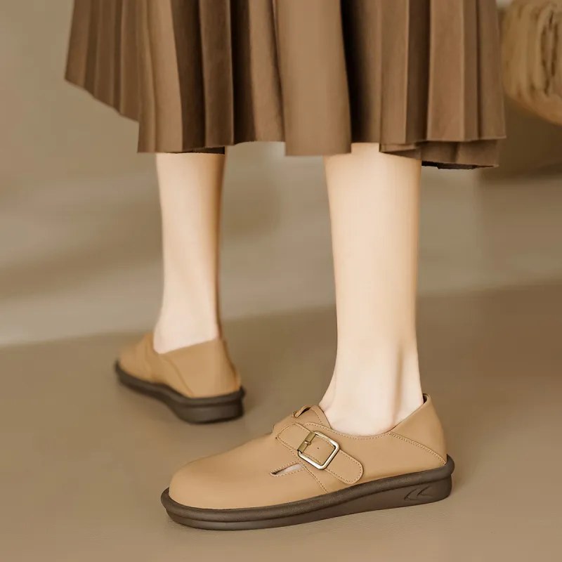 【dme】 Casual Single Shoes Women's Khaki-2
