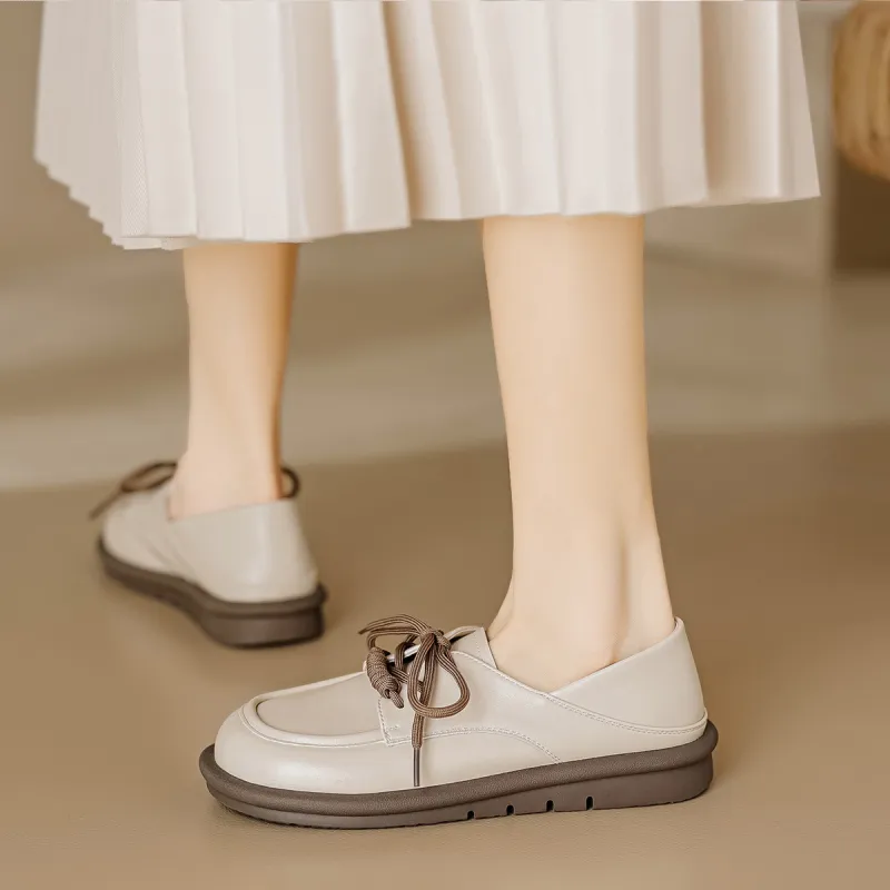 【dme】 Casual Single Shoes 2.5cm Women's Beige-3