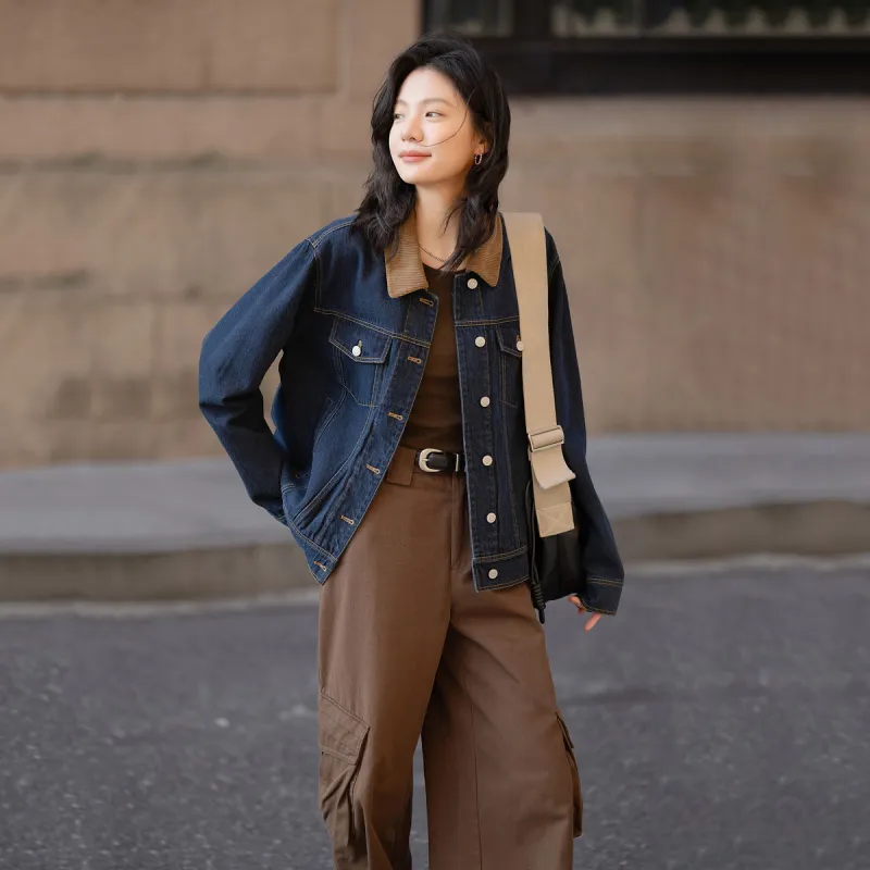 【dme】 Denim Jacket Women's Dark Denim Blue-1