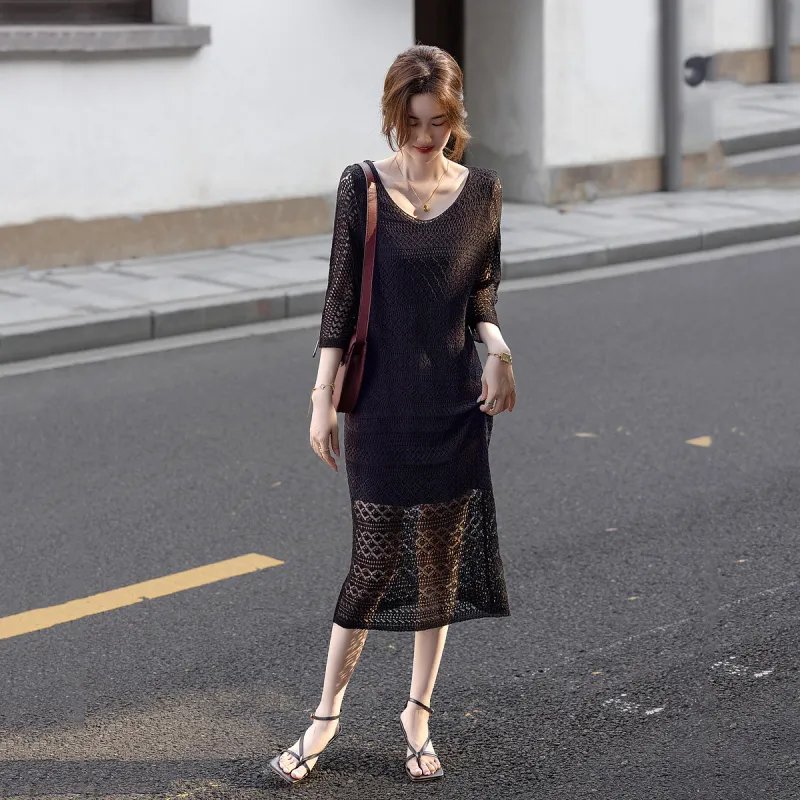 【dme】 Long-Sleeved Dresses Women's Black-2