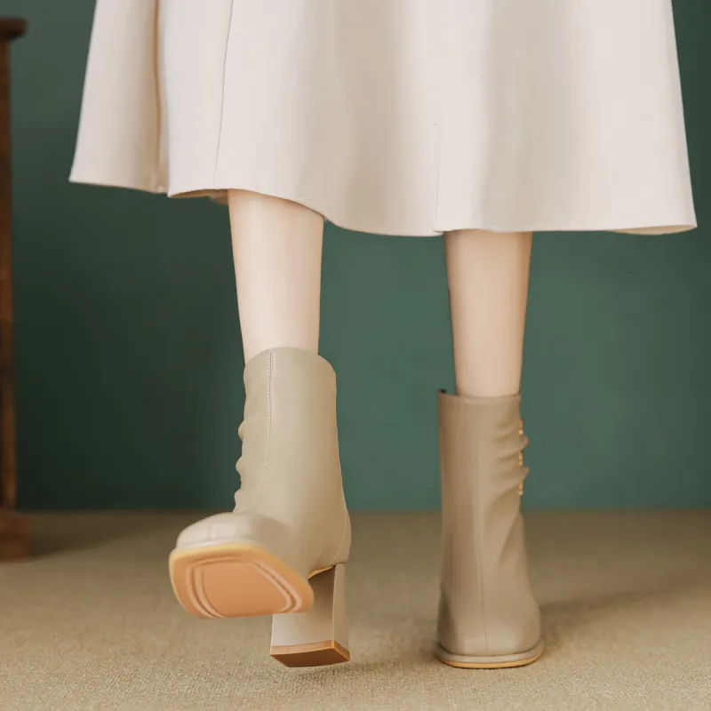 【dme】 Ankle Boots Women's Beige-3