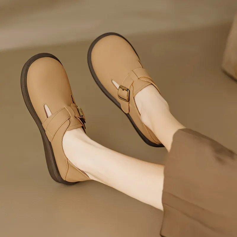 【dme】 Casual Single Shoes Women's Khaki-1