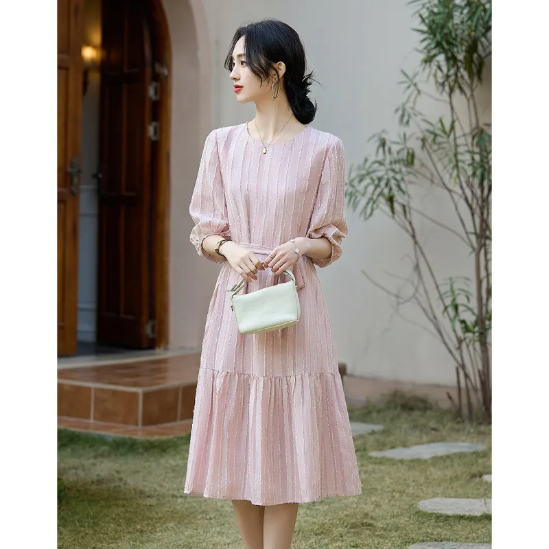 【dme】 Long Sleeved Dress Women's Violet-3