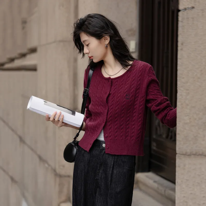 【dme】 Knitwear Women's Burgundy-1