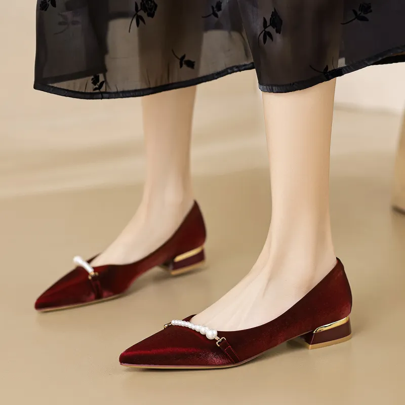 【dme】 Casual Single Shoes 2.5cm Women's Burgundy-1