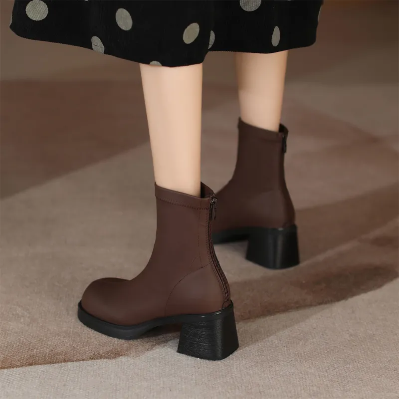 【dme】 Ankle Boots Women's Brown-2