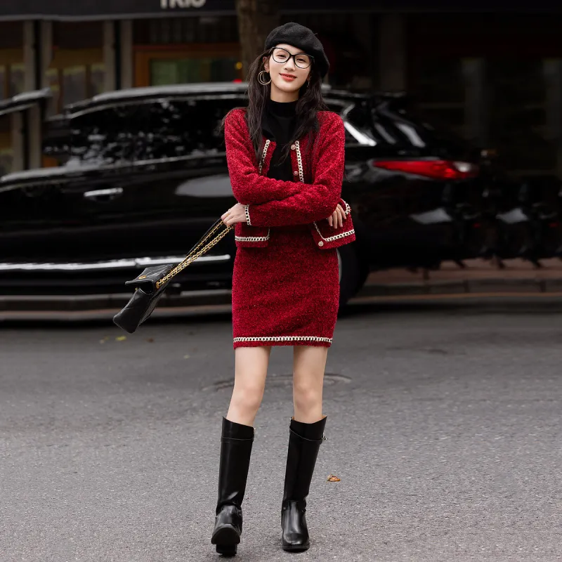 【dme】 Skirt Set Women's Mary Red-3