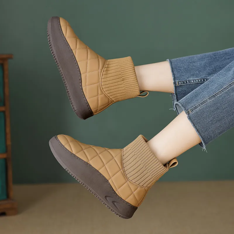【dme】 Ankle Boots 4cm Women's Khaki-2
