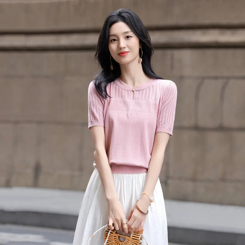 【dme】 Knitwear Women's Leather Pink-4