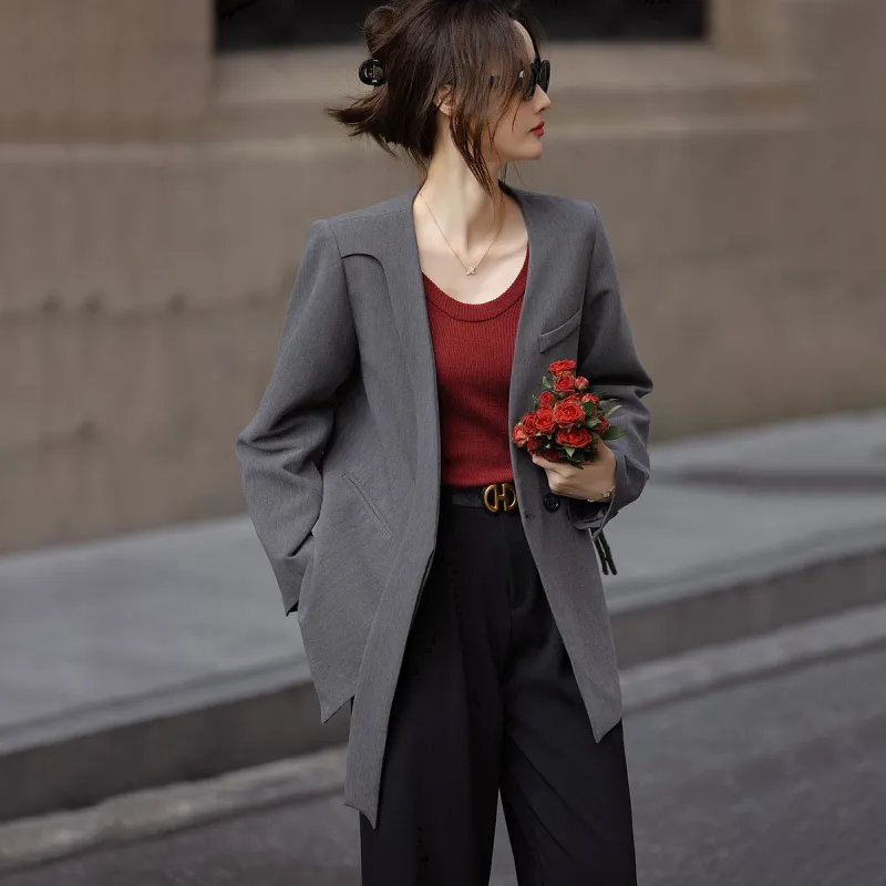 【dme】 Business Suit Women's Dark Gray-3