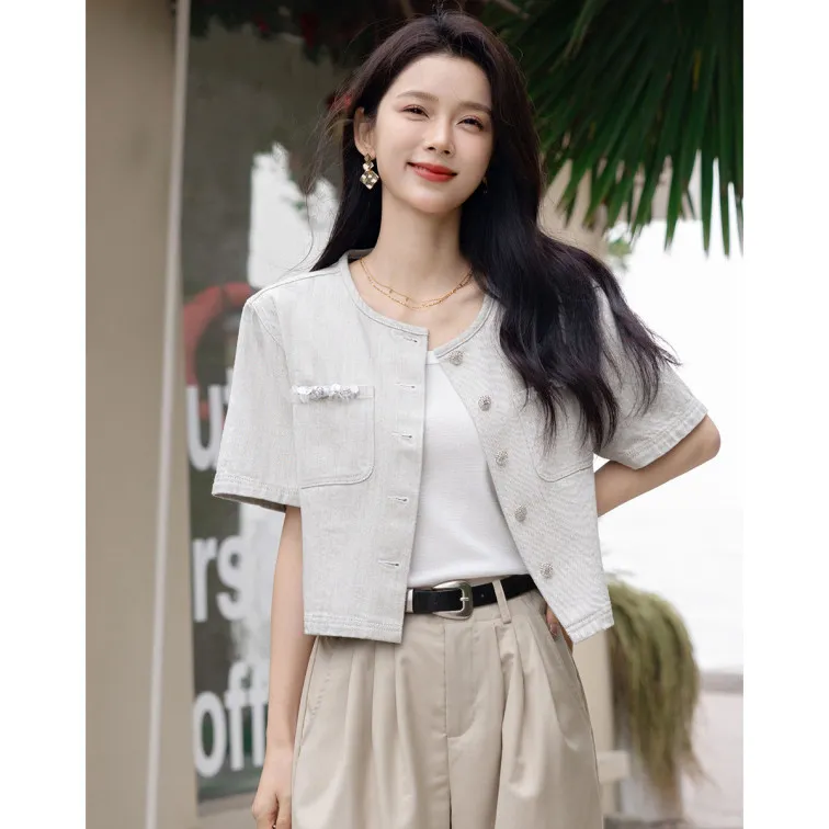 【dme】 Denim Jacket Women's Brick Gray-4