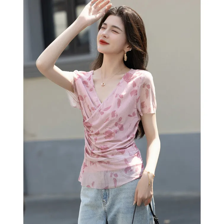 Dme T Shirts Women's Sheer Pink-2