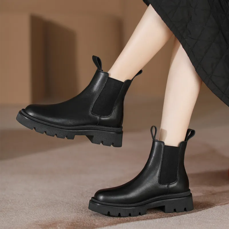 【dme】 Short Chelsea Boots 5cm Women's Black-2